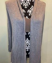 New Magaschoni gray Cardigan Sweater Long Sleev Tunic open Front.