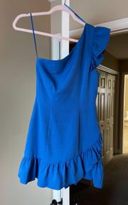 Pants Store One Shoulder Blue Dress