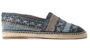 Dolce & Gabbana Blue Gray Leather Buffalo Espadrille Shoes US 7