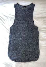 Long Sweater Tank With Double Slits