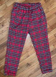 SheIn Red And Black Plaid Pants