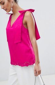 New  Fuchsia Daynaa Bow Shoulder Tank Top Size 3