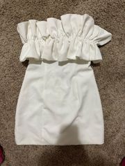 White short ruffle dress