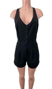 Silence + Noise Black Racerback Sleeveless Romper Size MEDIUM