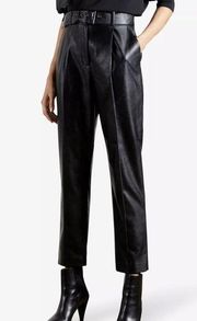 Ted Baker Faydell belted faux-leather trousers Size 0 NWT