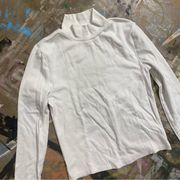 white mock neck top