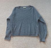 Everybody talks Grey knitted scoop neck sweater