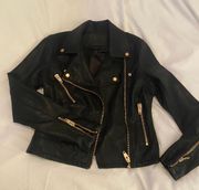 Black Faux Leather Moto Jacket