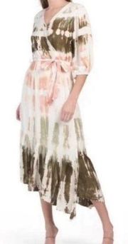 Young Fabulous and Broke Tie Dye Size Large Rayon Maxi Dress (no sash)