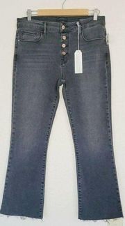 Connector Kick Crop Black Raw Hem‎ Denim Jeans. Size 28 NWT $102