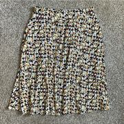 🦋 Jones Wear Yellow Black Orange Speckled Midi Skirt Large