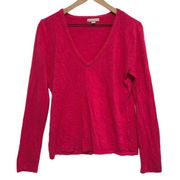 New York & Company Hot Pink V Neck Sweater Size XL