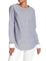 Michael Stars Stripe Contrast Button Down Top