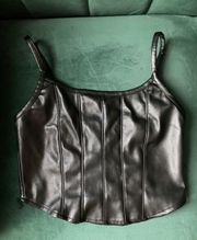 LA Faux Leather Corset Top