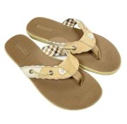 Sperry Topsider Seafish Tan Thong Flip Flop Sandals Sz 7