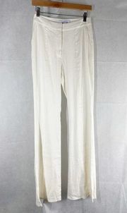 Derek Lam 10 Crosby Ecru Linen Blend High Rise Wide Leg Pants