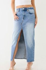 True Religion 🆕  Slit Denim Maxi Skirt