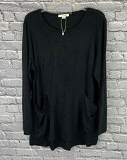 Simply Noelle Black Tunic With Pockets L/XL