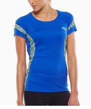 FILA SPORT® blue dry fit  Cheetah Print Running Tee Large