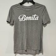 Modern Lux Gray “Bonita” Spanish Short Sleeve Tee Shirt Size Medium