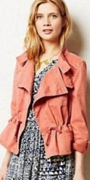 Anthropologie Hei Hei Anorak Salmon Drawstring Jacket