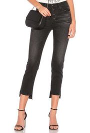 AG Adriano Goldschmied Straight Leg Distressed Denim Pants - Black