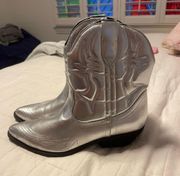 Silver  Mini Cowboy Boots