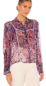 loveshackfancy beatrix floral button down blouse new nwt