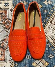 Qupid Blood Orange Studded Flats Size 7.5