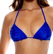 NWT  SI SOY SIRENA - Scalloped Triangle Top electric blue