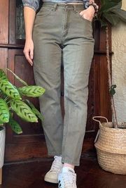 Vtg army green denim Liz Claiborne classic fit mom jeans wedgie fit