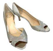 I. Miller Champagne Gold Glitter Sparkle Heels 8.5