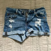 American Eagle Cuffed High Rise Jean Shorts