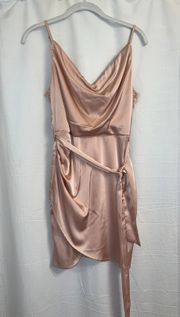 champagne satin dress