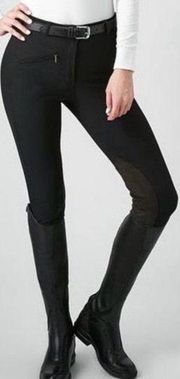 LADIES RIBB KNEE PATCH BREECHES Black Size 34 Equestrian Horse Riding