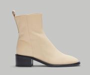 Everlane The City Square Ankle Boots in Cream Leather 6 New Womens Booties