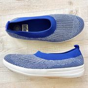 FitFlop Uberknit Stretch Textile Ballet Flat | Blue Size 9