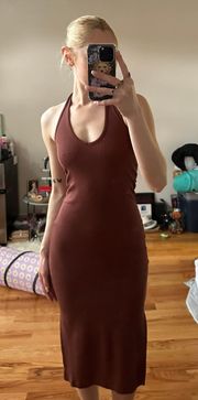 ribbed halter dress