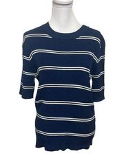 Sandro Paris Stripe Wool Blend Sweater Blue Keith Crew Pullover Women’s Size S