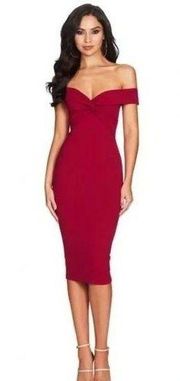 Nookie Dolly Midi Dress Ruby Red NWT XS