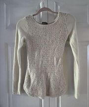 Womens Club Monaco Cream  Alpaca Silk Blend Sweater Small