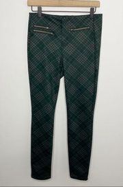 Design Lab green plaid leggings ponte pants skinny 
Size 27