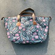 Vintage 90s Laura Ashley floral paisley canvas duffel tote bag