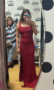 Red Sequin Prom Dress