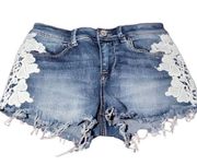 Indigo Rein jean short distressed