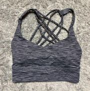 NWOT Lululemon Free To Be Wild Longline Bra *WAFS Dark Carbon Ice Grey