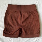 Bo+Tee: Form and Function Collection Definition Mini Shorts (S) - ‘Warm Brown’