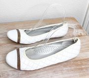 Chico’s white quilted beaded flats size 7.5