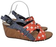 Dr Scholl's Comfort Orthotic Wedge Sandals Slingback Multi Pattern Size 11 M