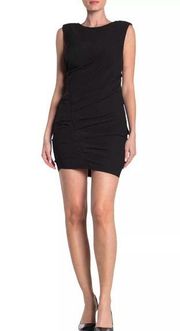 Lush Black Side Ruched Sleeveless Bodycon Cocktail Mini Dress Size Small